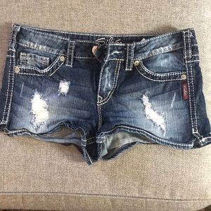 Silver Jean Shorts